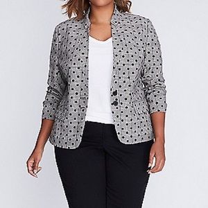 Lane Bryant Glen- Plaid Dot Blazer